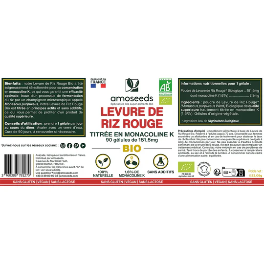 Levure de Riz Rouge Bio | 90 gélules – Image 6