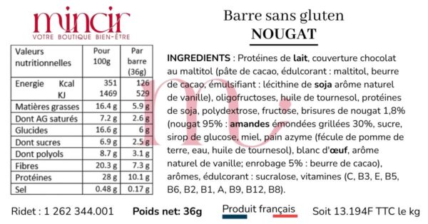Barre Nougat | sans gluten – Image 2