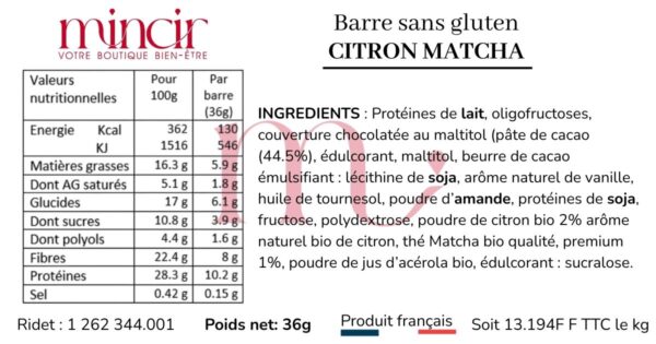 Barre Citron Matcha | sans gluten – Image 2