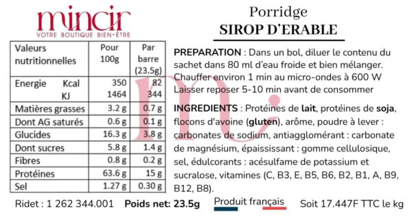 Porridge sirop d'érable – Image 2