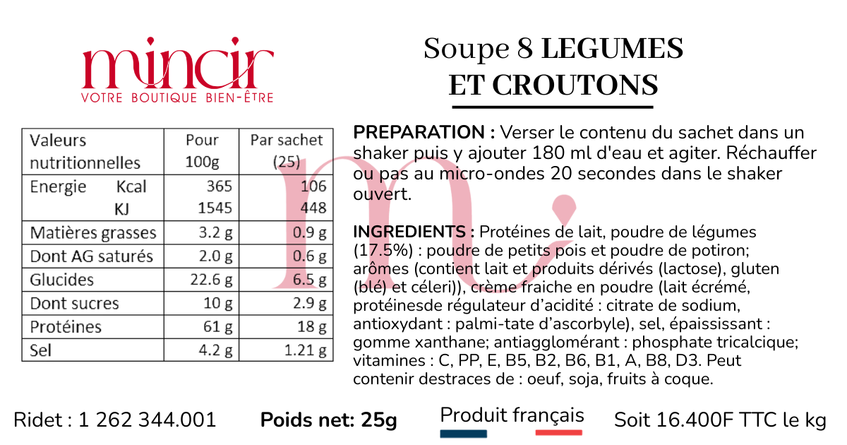 Sachet Soupe aux 8 Légumes et ses Croutons – Image 2