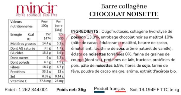 Barre Chocolat Noisette | collagène – Image 2