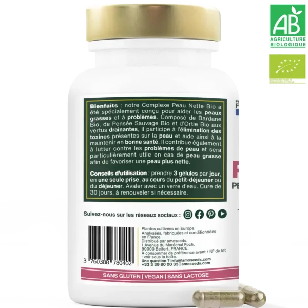 Complexe Peau Nette, Peaux grasses et à problèmes | 90 gélules – Image 3