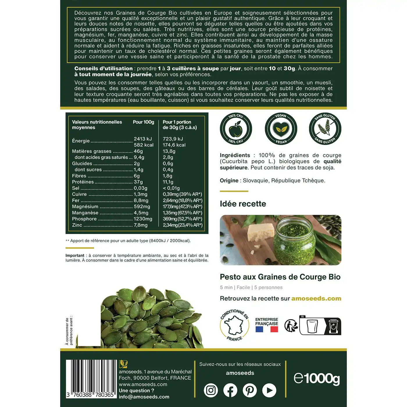 Graines de Courge Bio 1KG – Image 5