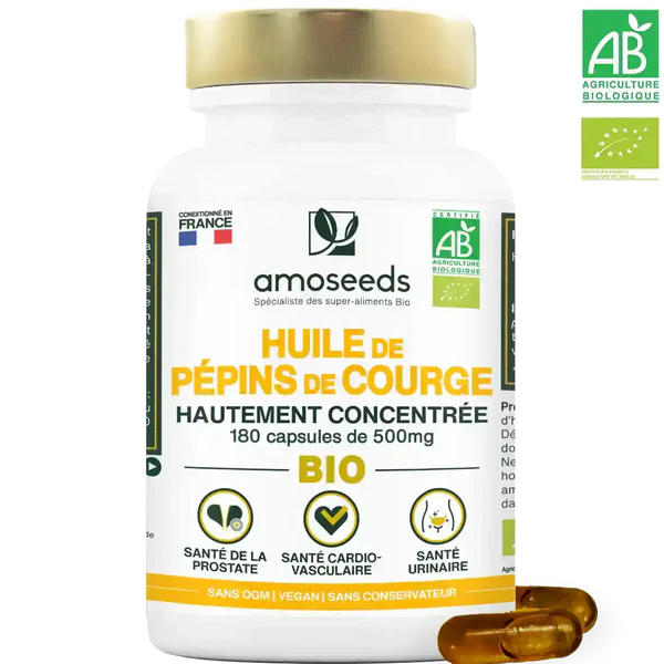 Huile de pépins de courge Bio | 180 capsules