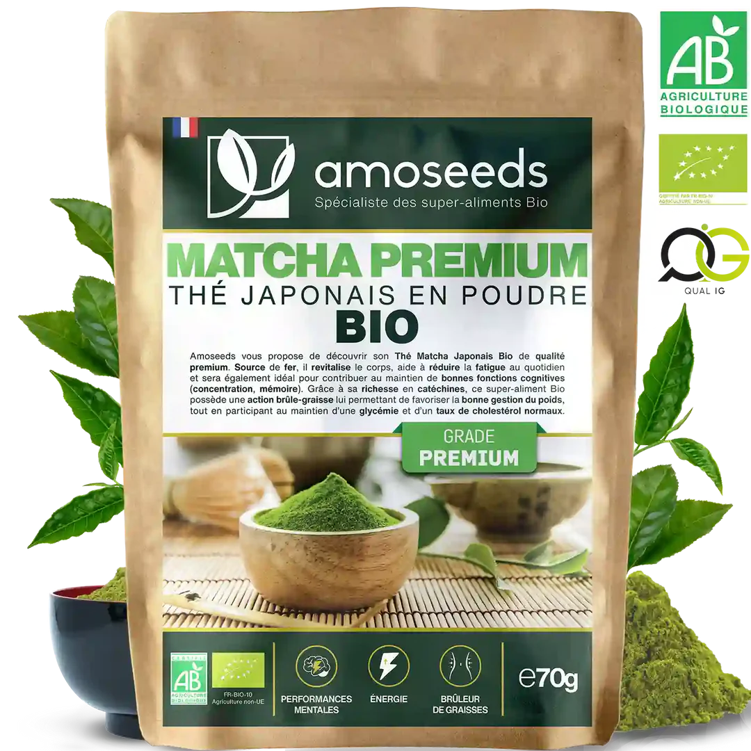 Thé Matcha Premium Japonais en Poudre Bio 70g