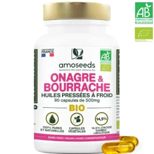 Huile Onagre et Bourrache Bio (Boîte de 90 Gélules)