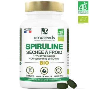 Spiruline Séchée à froid 17% phycocyanine | 400 comprimés