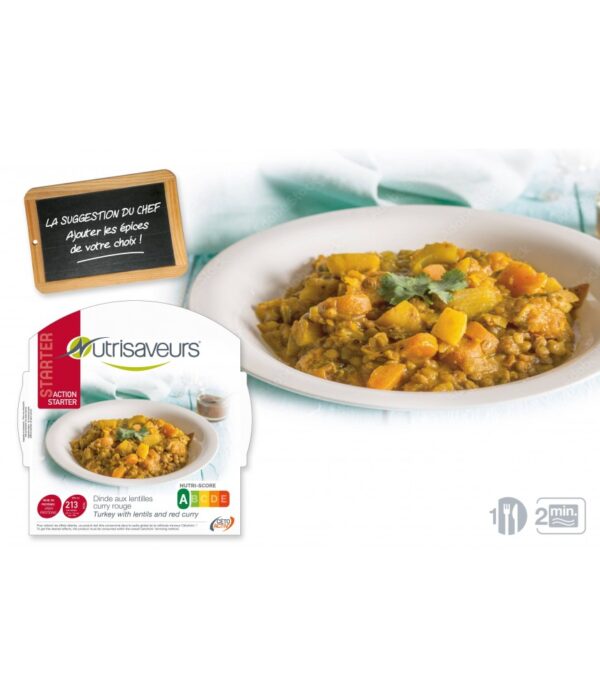 Plat Nutrisaveurs Dinde aux Lentilles Curry Rouge